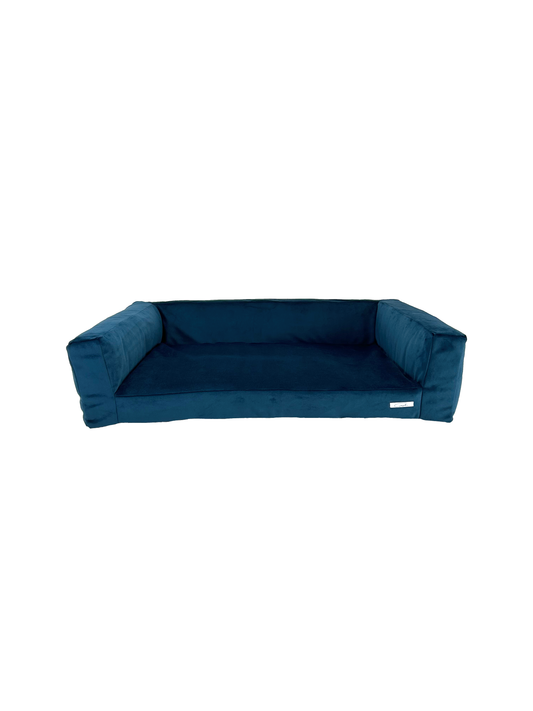 WOOFSOFA - legowisko dla psa - Sofa welur M Niebieski