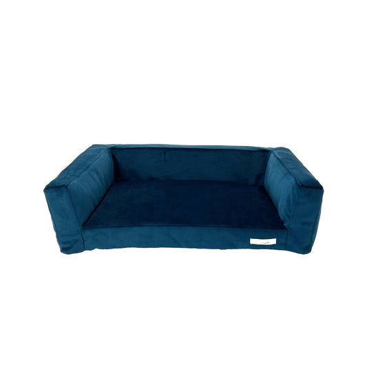 WOOFSOFA - legowisko dla psa lub kota - Sofa welur S Niebieski