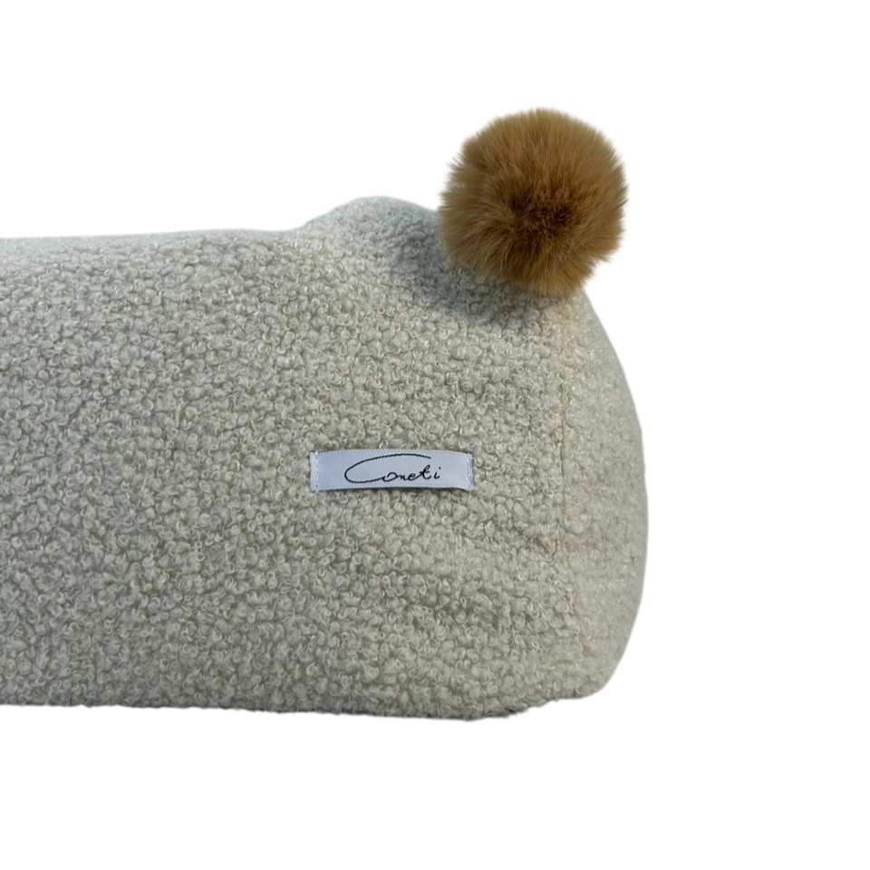 MEOWSQUARE PLUS- legowisko dla kota lub małego psa - Pufa boucle Perłowy