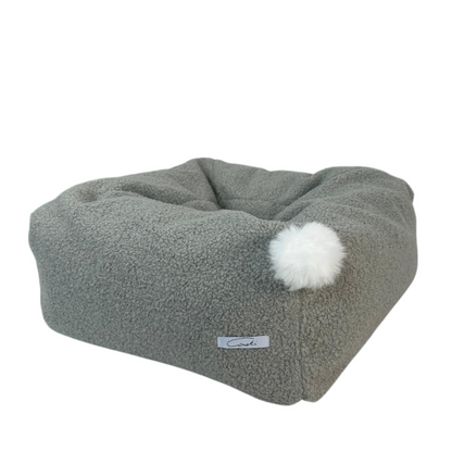 MEOWSQUARE PLUS - legowisko dla kota lub małego psa - Pufa boucle Szary