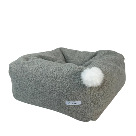 MEOWSQUARE PLUS - legowisko dla kota lub małego psa - Pufa boucle Szary