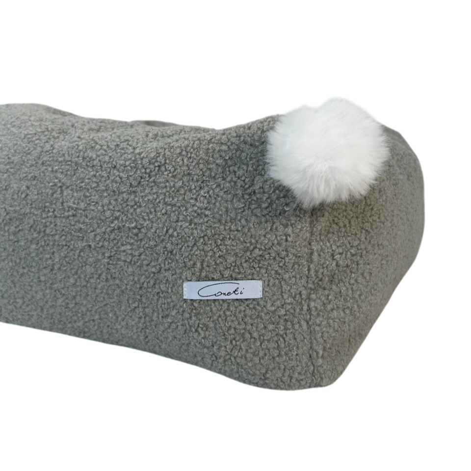 MEOWSQUARE PLUS - legowisko dla kota lub małego psa - Pufa boucle Szary