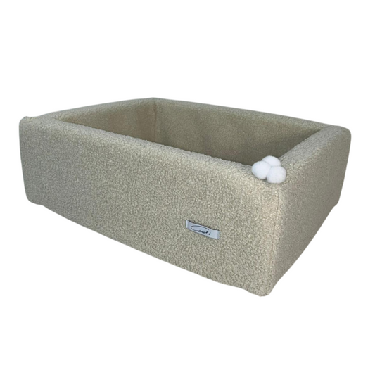 MEOWBOX PLUS- legowisko dla kota lub małego psa - Pudełko boucle Ecru