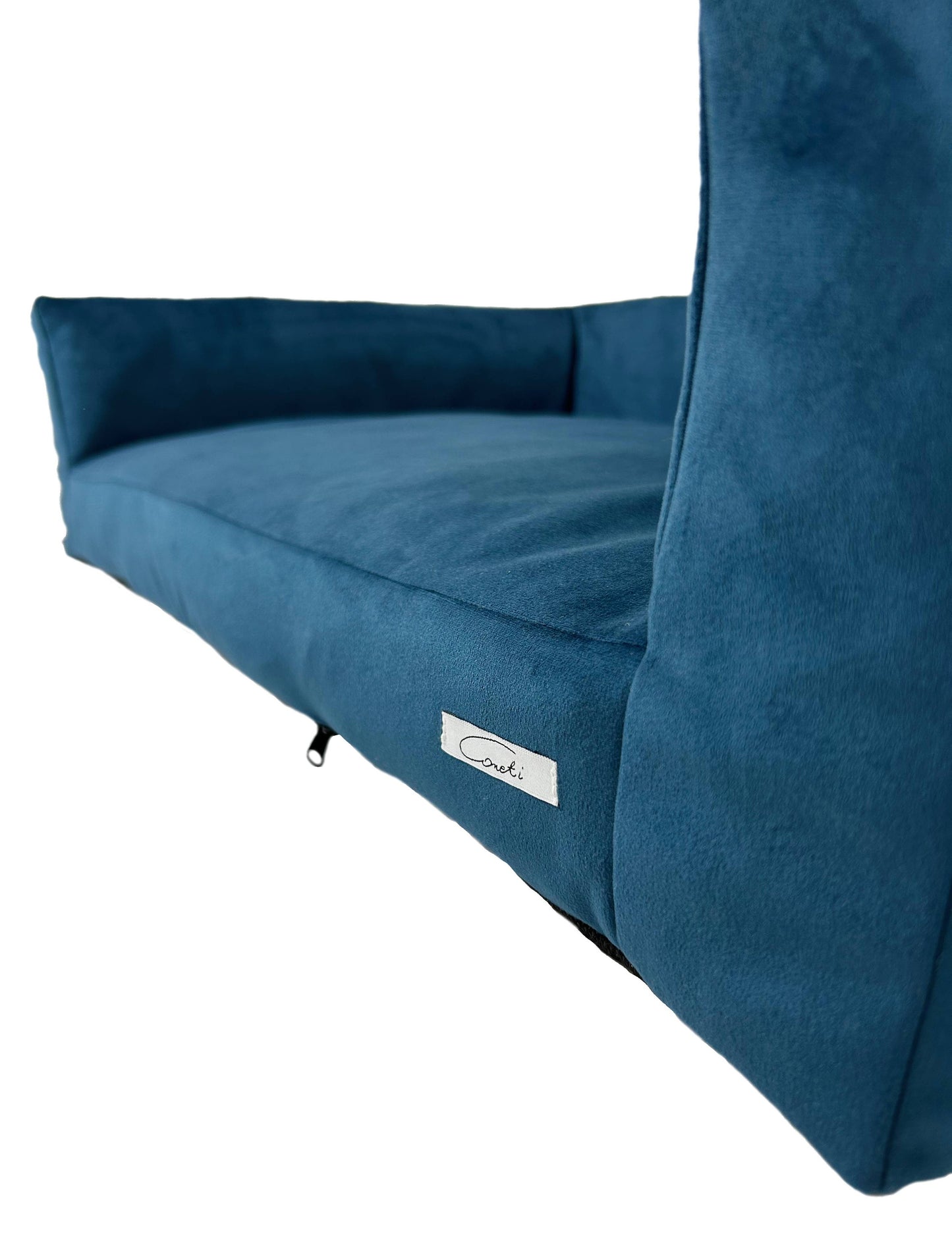 WOOFSOFA - legowisko dla psa - Sofa welur M Niebieski