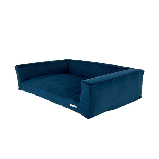 WOOFSOFA - legowisko dla psa - Sofa welur M Niebieski
