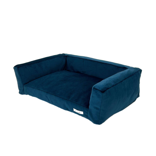 WOOFSOFA - legowisko dla psa lub kota - Sofa welur S Niebieski