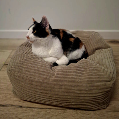 MEOWSQUARE - legowisko dla kota lub małego psa - Pufa sztruks Beżowy